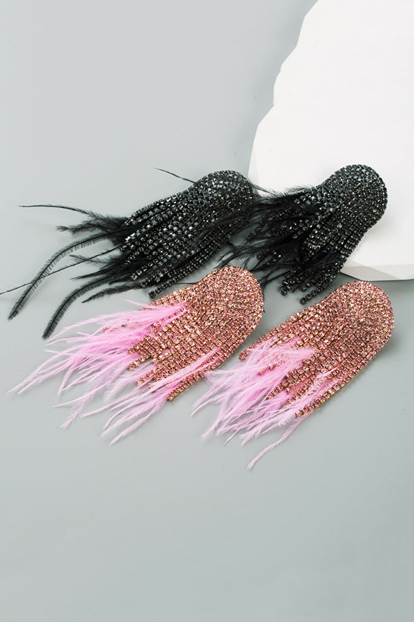Elegant Baroque Feather Diamond Earrings for Women – Vintage-Inspired Jewelry for Parties, Weddings & Special Occasions