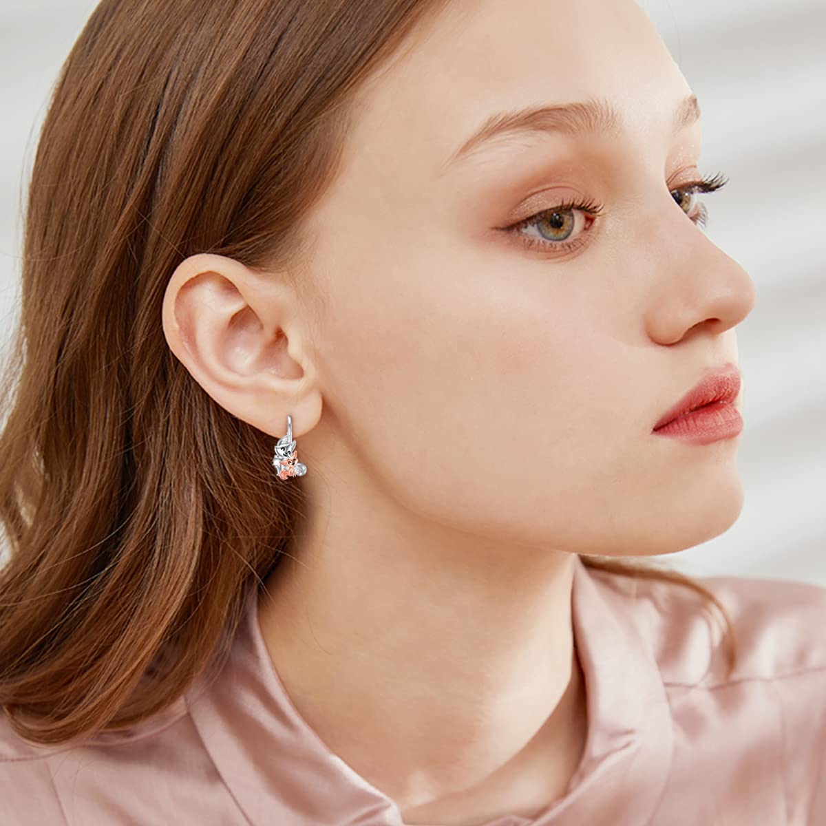 Sterling Silver Animal Earrings for Women - Cute Koala, Dragon, Fox, Unicorn, Dinosaur & Axolotl Leverback Drop Dangle Jewelry - Perfect Gift for Mother, Daughter & Animal Lovers - Great for Everyday Wear, Parties & Special Occasions