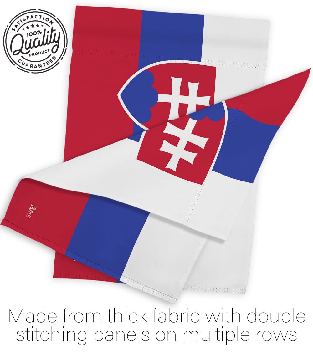 Americana Home & Garden Slovakia Double-Sided Garden Flag Set with Stand - International Country Regional House Decoration Banner for Yard, Patio & Outdoor Decor - Made in USA