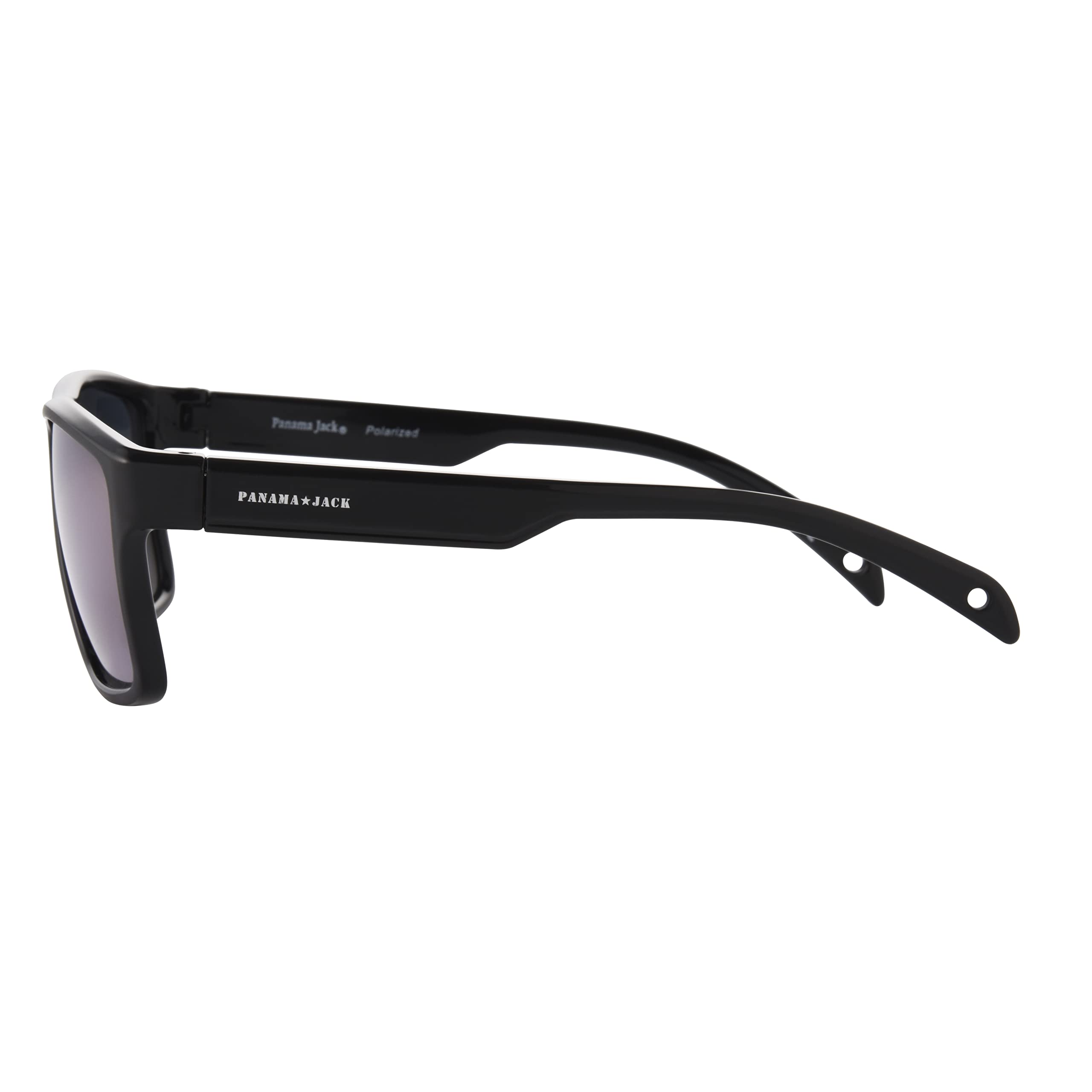 Panama Jack Men's Polarized Floating Sunglasses - Purple Mirror Rectangle Lens, Black Frame (60mm) for Fishing, Boating & Outdoor Activities