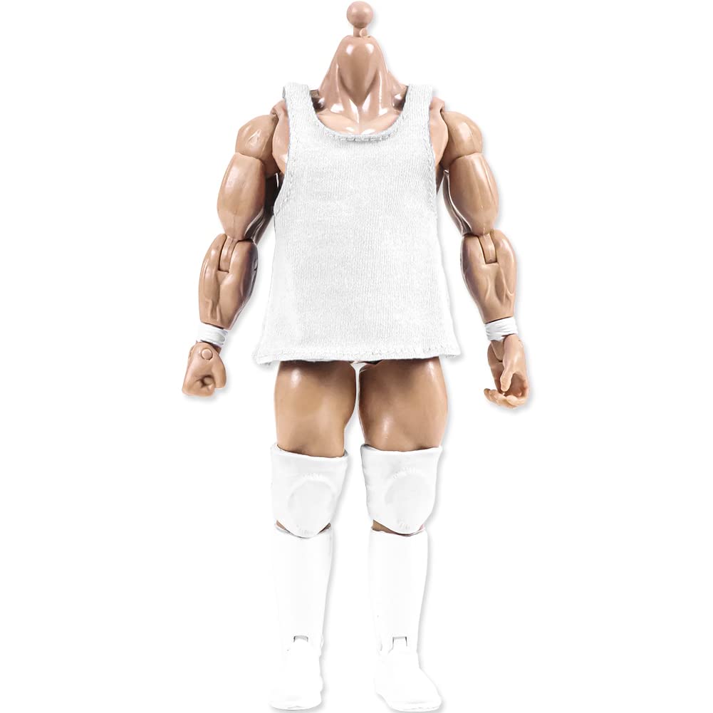 5-Pack White Muscle Shirts for Wrestling Action Figures - Perfect for Toy Photography, Diorama Displays & Collectible Figure Customization