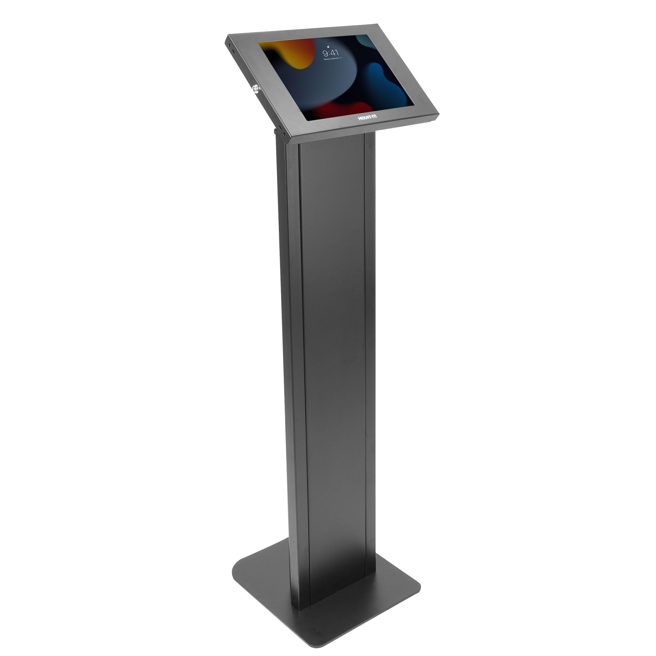 Mount-It! Secure Anti-Theft Tablet Floor Stand Kiosk with Universal Locking Enclosure - Compatible with iPad 7th-10th Gen, iPad Pro, iPad Air, 10.2 & 10.9 inch Models - Ideal for Retail Stores, Exhibitions, and Public Kiosk Displays