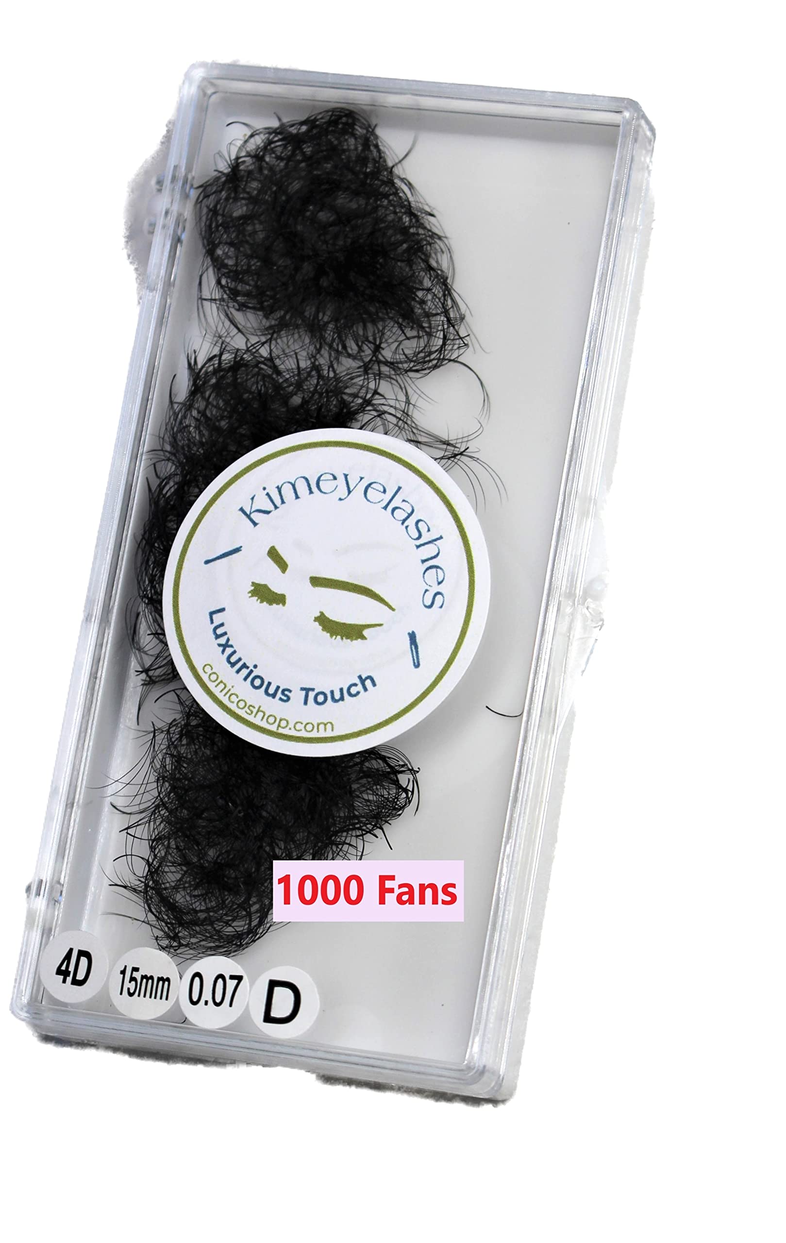 4D 0.07 C & D Curl 1000 Premade Volume Eyelash Fans - Handmade Russian Volume Lash Extensions Supplies (15mm) - Perfect for Salon Professionals & DIY Lash Artists for Dramatic Eye Looks