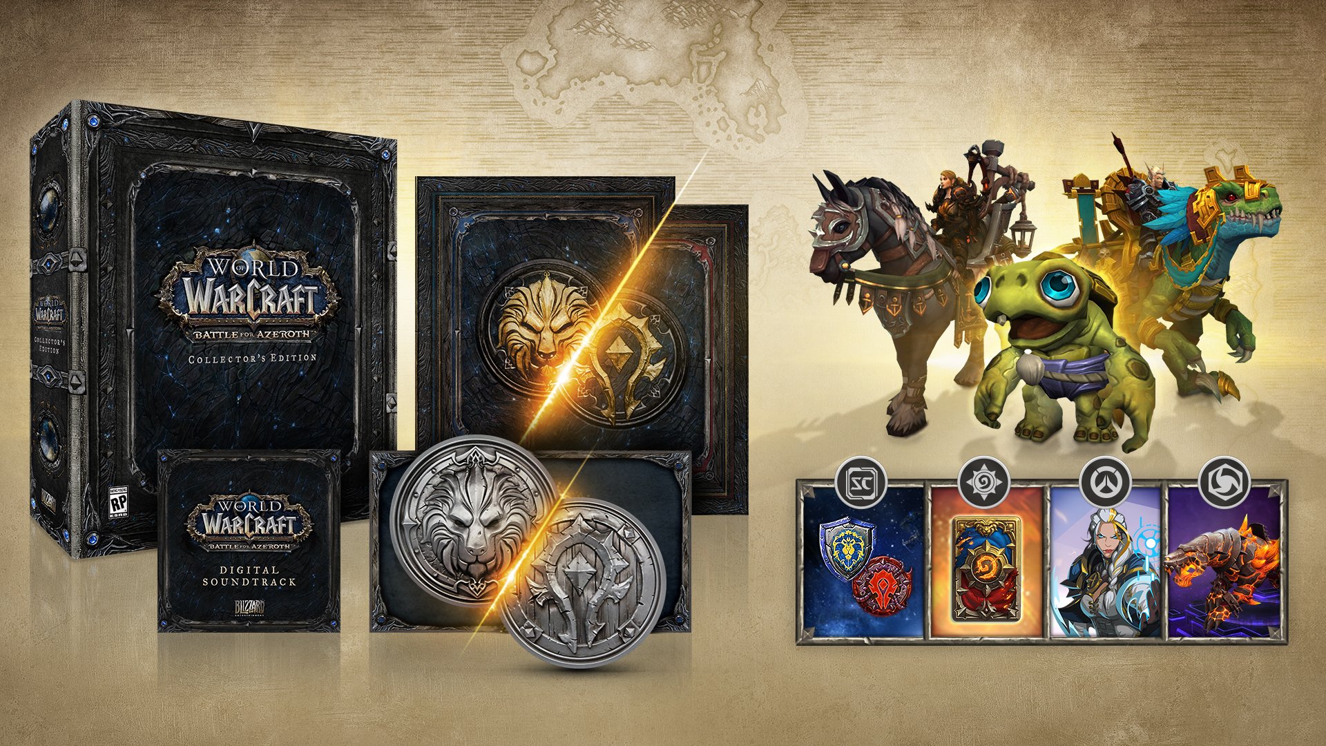 World of Warcraft Battle for Azeroth Collector's Edition PC Game - Limited Edition with Exclusive In-Game Items & Art Book - Perfect for MMORPG Fans & WoW Collectors