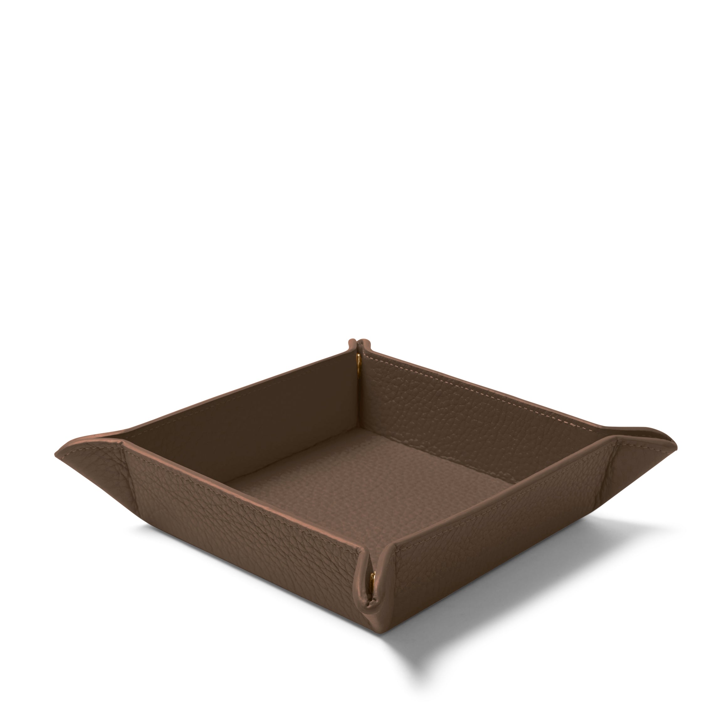 Premium Square Valet Tray in Cocoa Brown - Stylish Organizer for Keys, Wallet & Jewelry | Perfect for Entryway, Bedroom & Office Décor