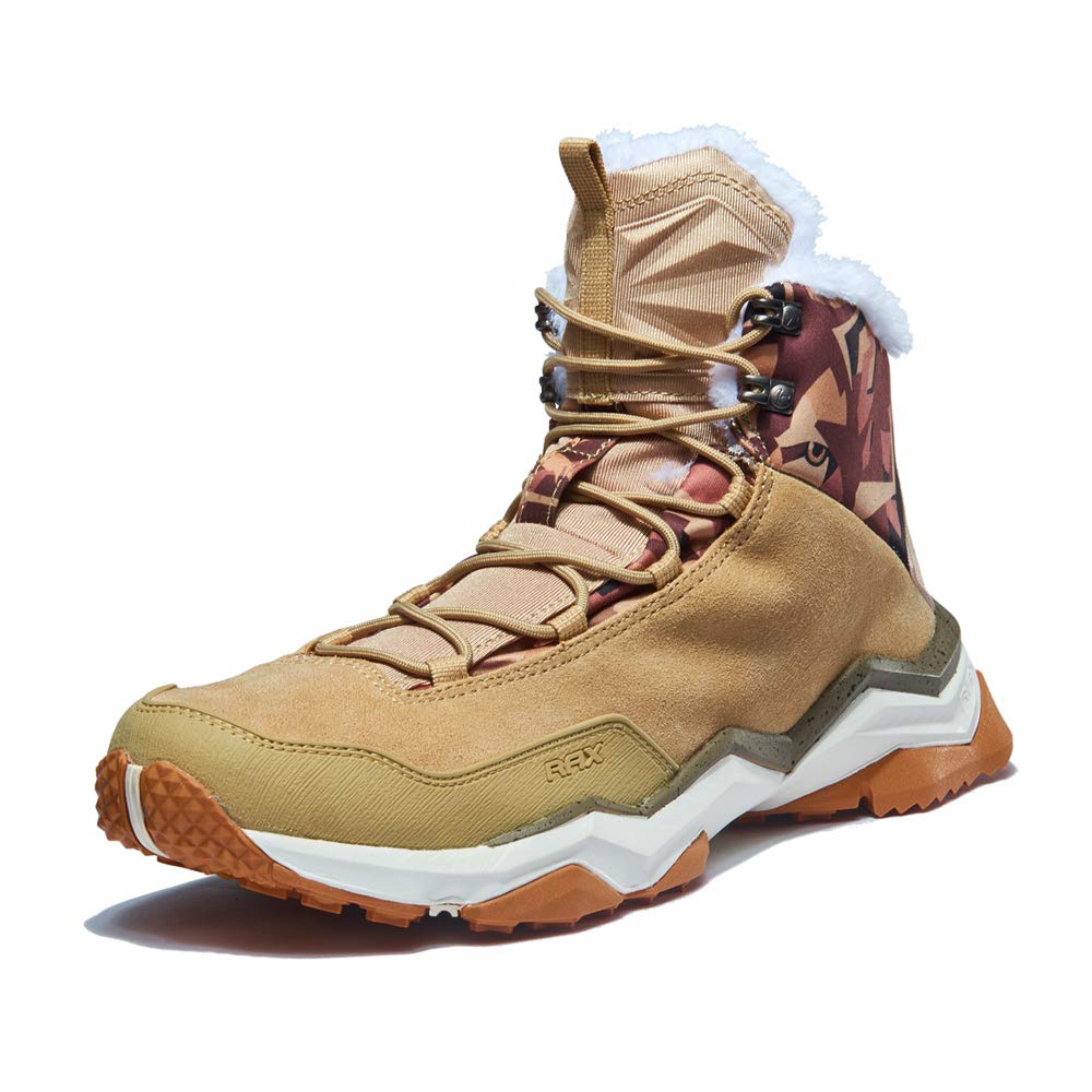 RAX Men's Winter Snow Boots - Waterproof Hiking Shoes with Fully Fur Lined High Top for Outdoor Activities - Perfect for Snow Trekking, Camping & Winter Adventures