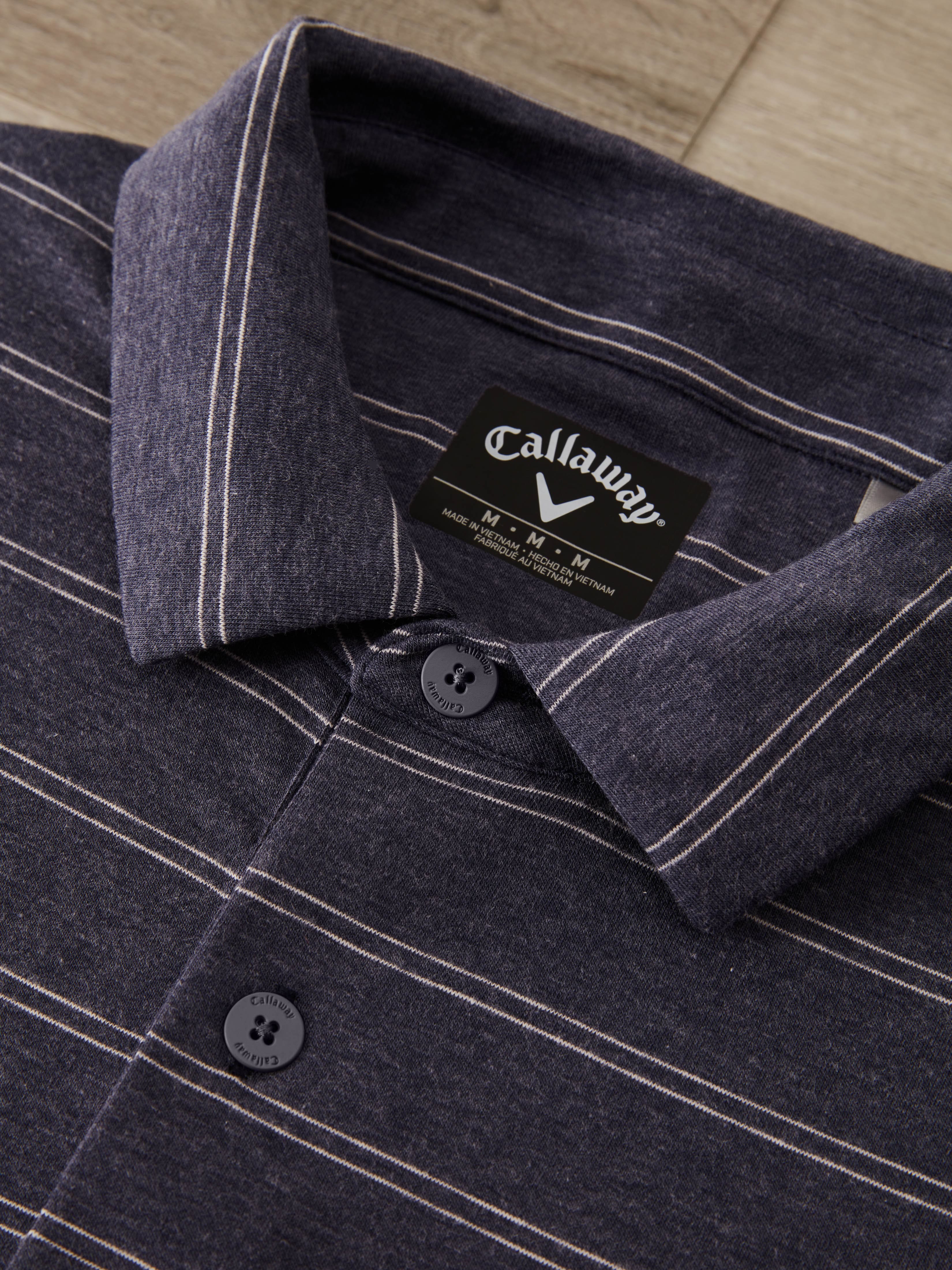 Premium Men's Striped Golf Polo Shirt - Breathable & Moisture-Wicking for Golf, Business Casual & Outdoor Activities