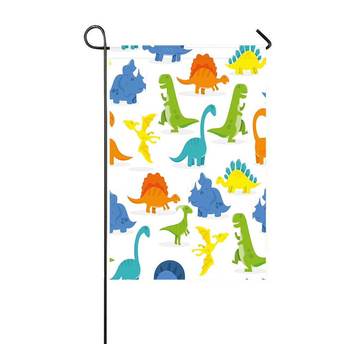 ECZJNT Cartoon Dinosaurs Garden Flag - 12x18 Inch Outdoor Decorative Flag for Home, Party & Yard Decor | Perfect for Birthday Celebrations, Garden Parties & Seasonal Displays