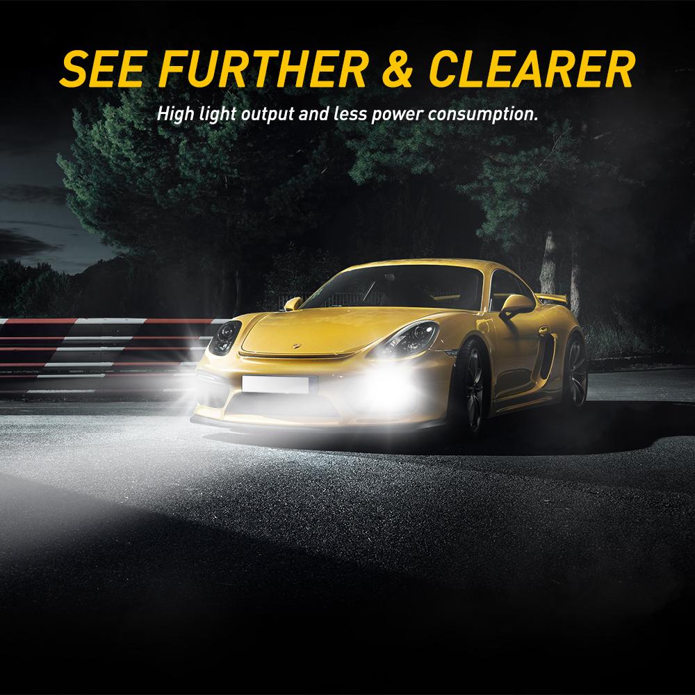 9006/HB4 LED Fog Light Bulbs - 4000 Lumens Super Bright CSP Chip Technology - Perfect for Off-Road, Rainy & Foggy Driving Conditions