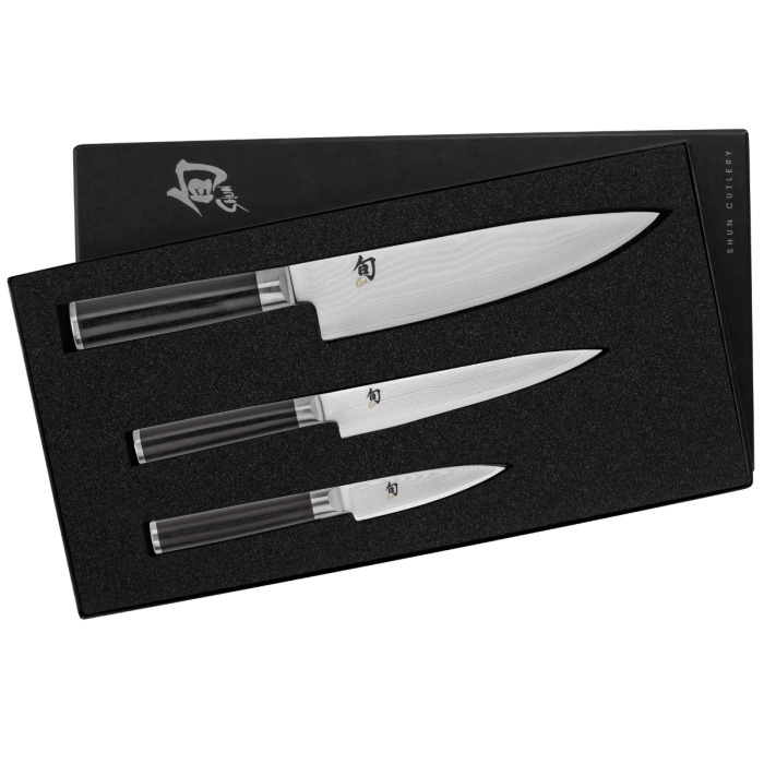 Shun Classic 3-Piece Starter Knife Set - Premium Japanese Kitchen Knives for Chefs & Home Cooking - Perfect for Slicing, Dicing & Food Prep