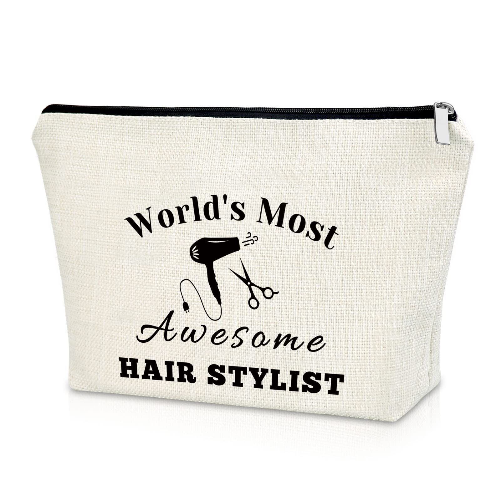Funny Hair Stylist Gift Makeup Bag - Perfect Hairstylist Appreciation & Graduation Gift - Cosmetic Organizer for Birthday, Thanksgiving & Christmas - Ideal for Salon Professionals & Beauty Enthusiasts
