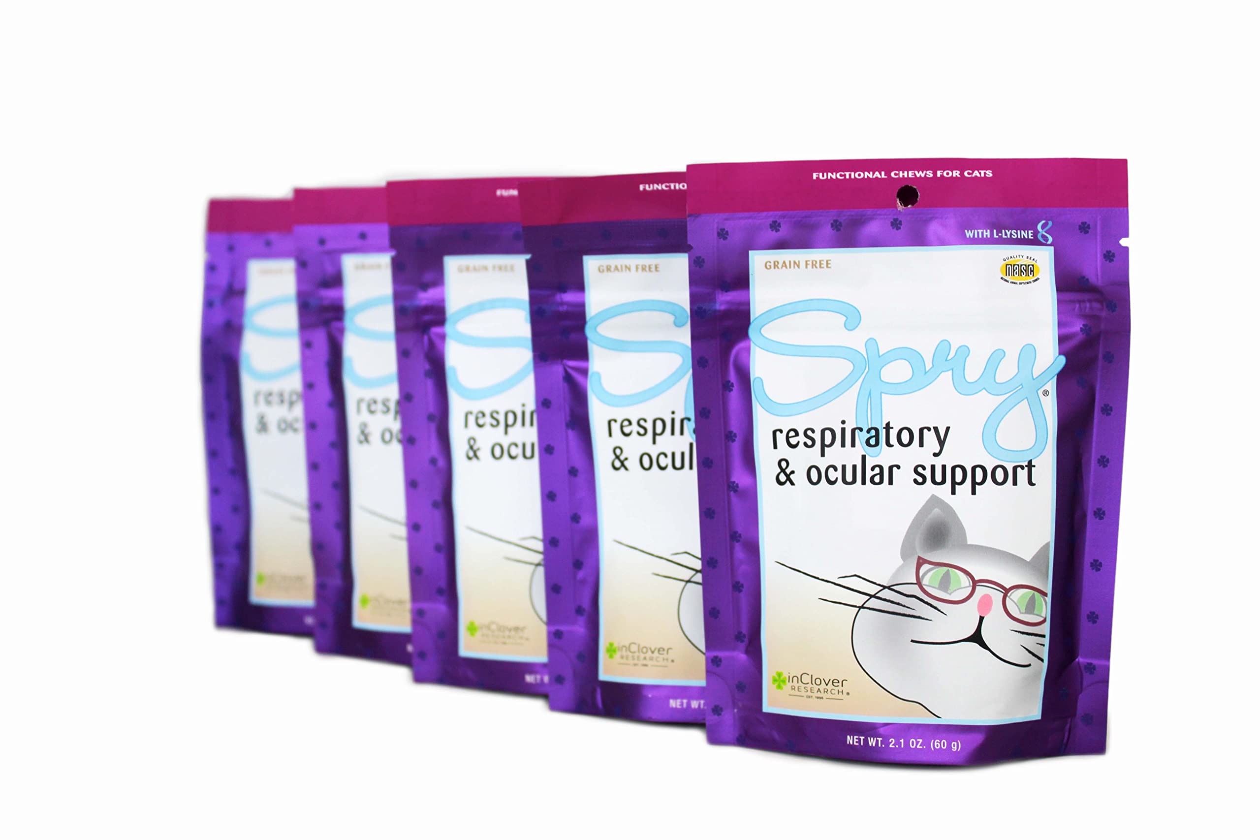 Spry L-Lysine Cat Treat Supplement for Immune & Respiratory Health - Antioxidant Rich Cat Eye Care Support with Prebiotics - Daily Health Treats for Cats (Supports Vision, Immunity & Digestion) - Perfect for Senior Cats & Kittens with Weak Immune Systems