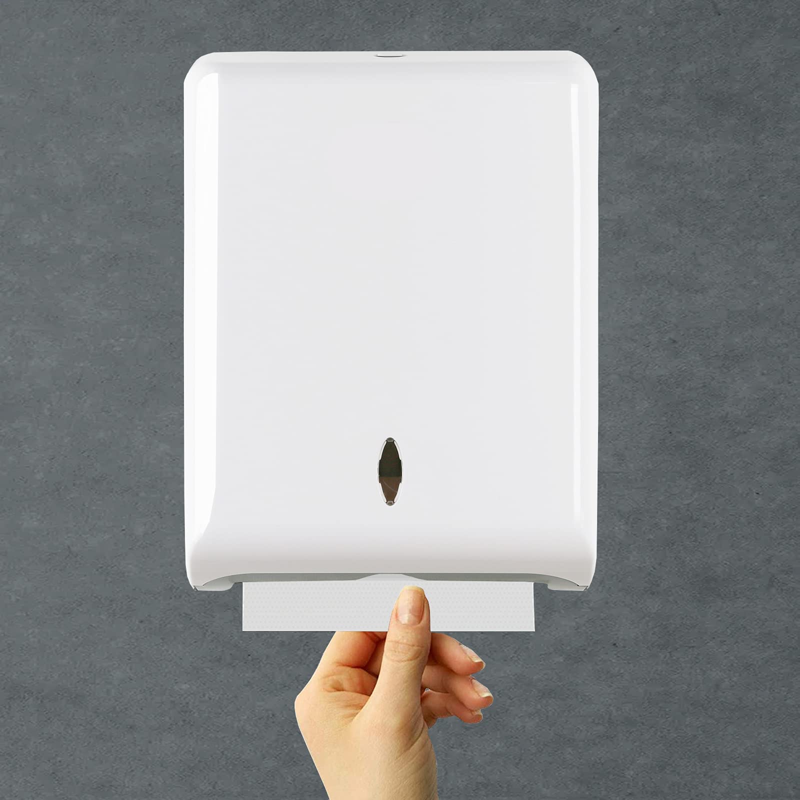 Touchless Paper Towel Dispenser Wall Mount - TOBEFORT Automatic Hand Towel Holder for Bathroom, Kitchen & Office - Holds 500 C-Fold/Z-Fold/Trifold Towels - White (Ideal for Restaurants, Hospitals & Public Restrooms)