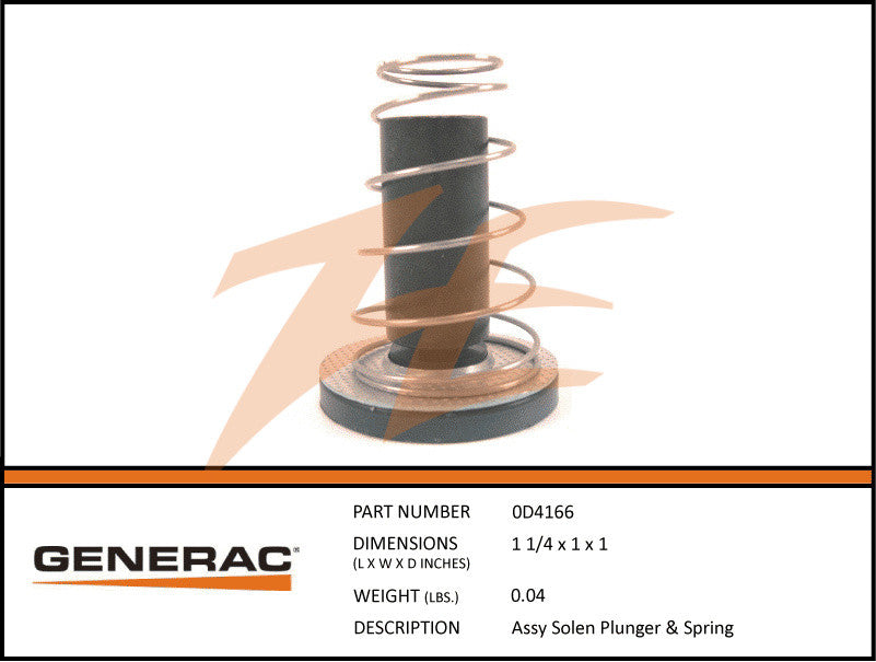 Generac 0D4166A Fuel Regulator Solenoid Spring and Plunger Assembly Replacement Part - Compatible with Generac Generators for Home Backup Power Systems