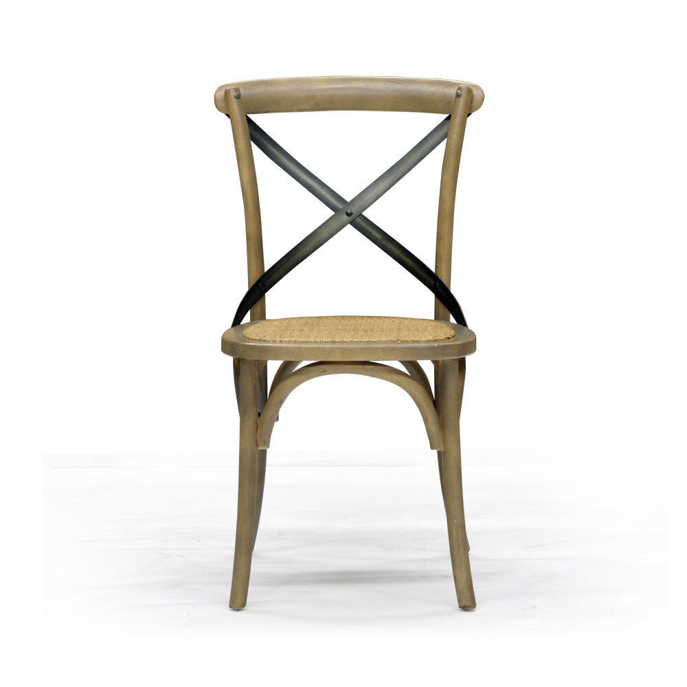 Premium Sundried Dining Chair - Cross Back Design for Farmhouse, Rustic & Outdoor Dining - Perfect for Patio, Garden & Kitchen