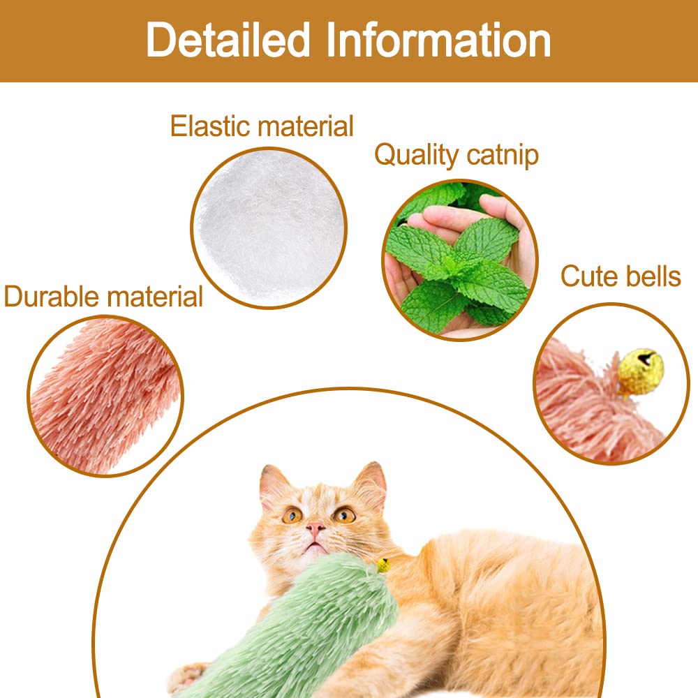 iZiv 3 Pack Catnip Toys for Cats - Interactive Kitten Toys with Catnip, Bell & Soft Sticks | Fun Playtime for Indoor Cats | Perfect for Play, Exercise & Stress Relief