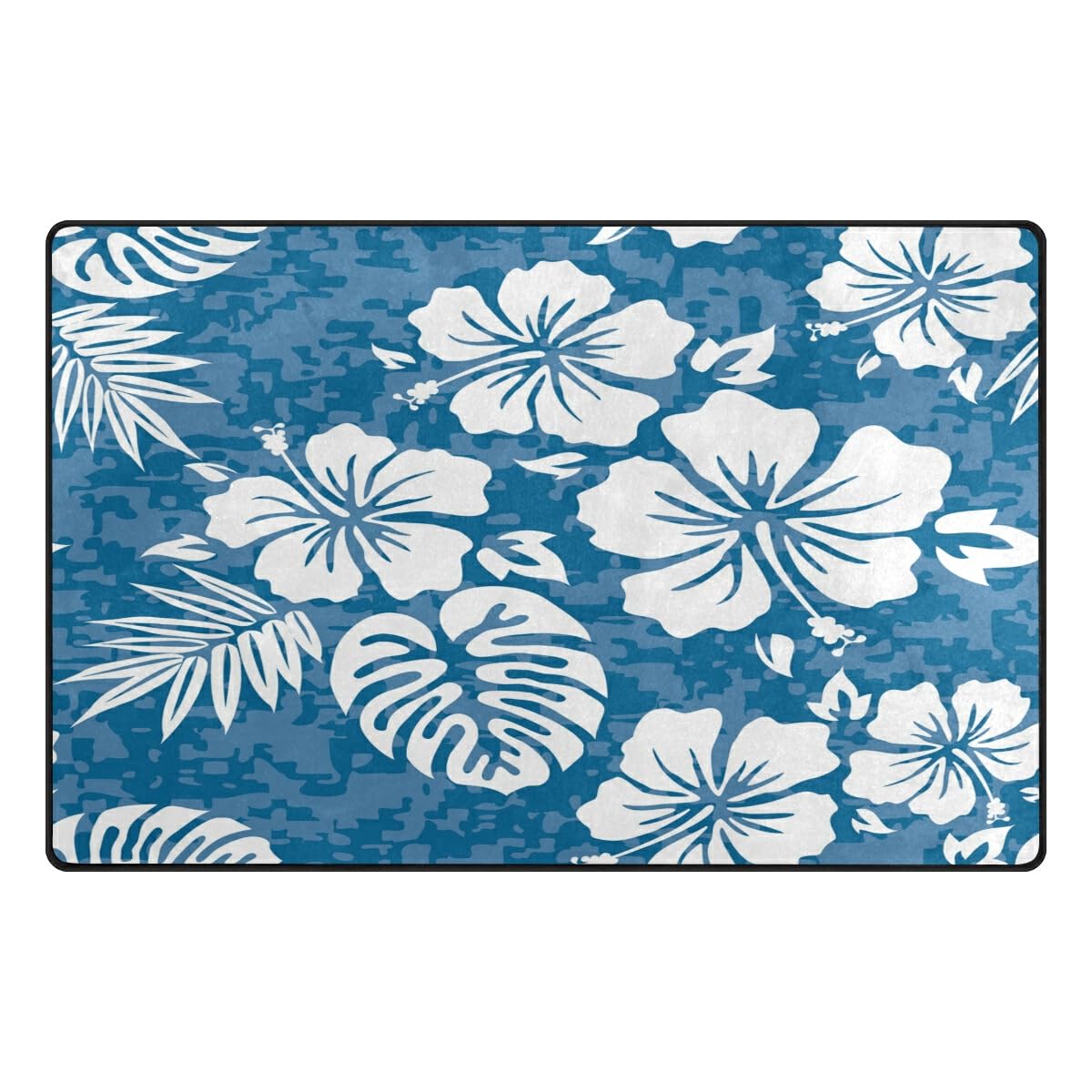 Non-Slip Washable Doormat with Hawaiian Leaves Design - Indoor/Outdoor Entryway Rug for Front Door, Back Door & Mud Room - Perfect for Home, Office & High Traffic Areas