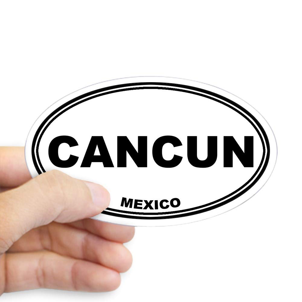 Cancun Oval Car Bumper Sticker - Durable Decal for Cars & Laptops