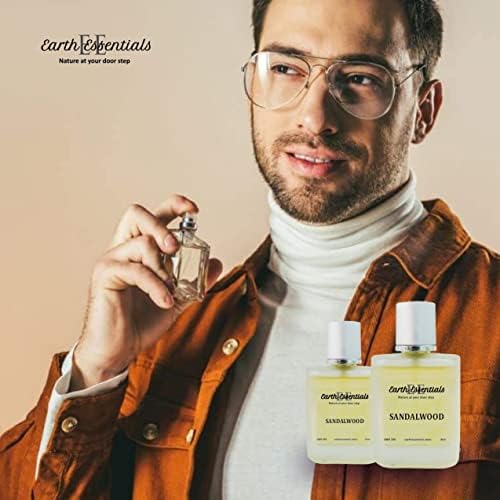 Earth Essentials Sandalwood Perfume for Women & Men - Long Lasting Natural Fragrance Oil for Daily Wear, Meditation & Aromatherapy