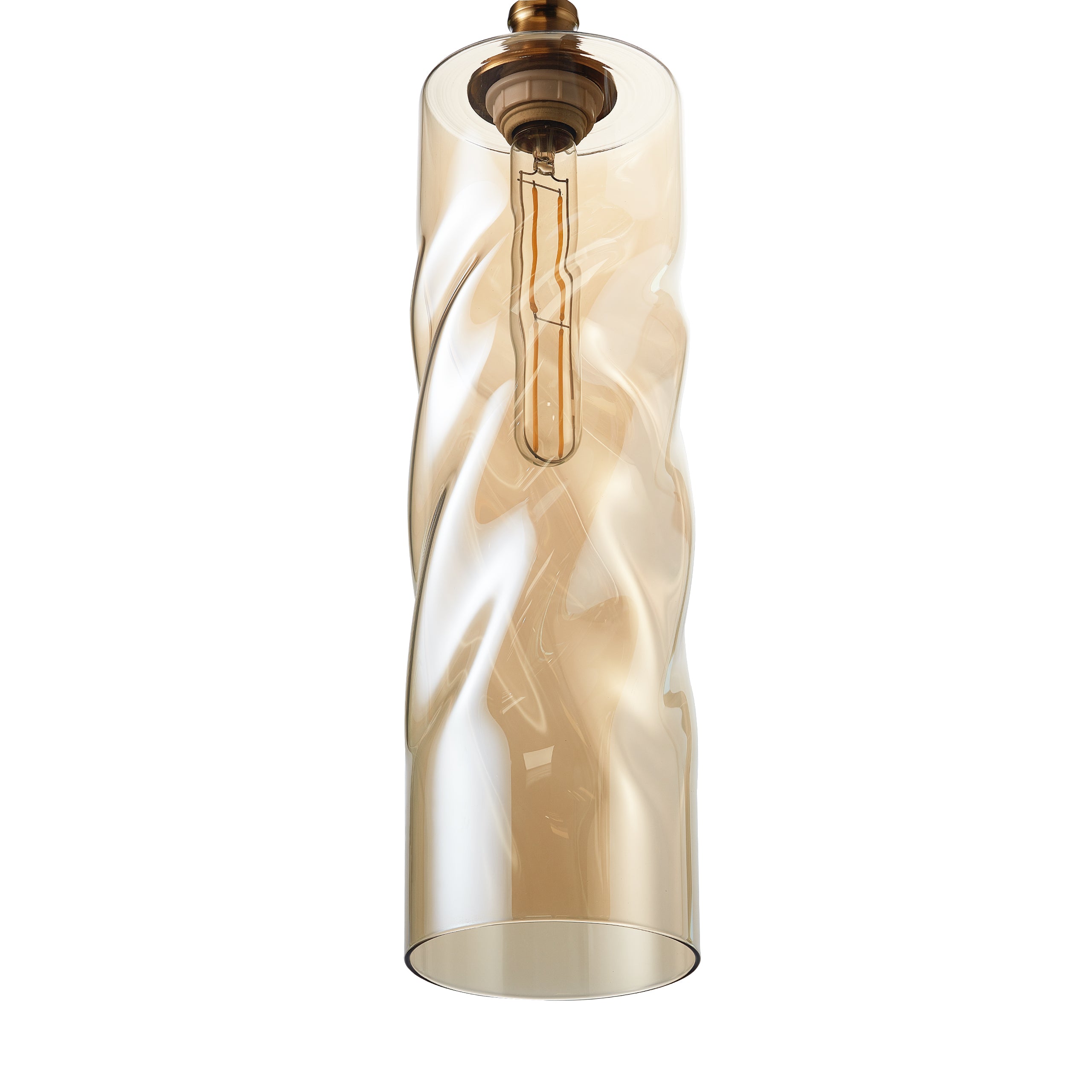 CARRO HOME Gemini Cylinder Ombre Glass Pendant Light - Modern Hanging Fixture for Dining Room, Kitchen Island & Bedroom Lighting Decor