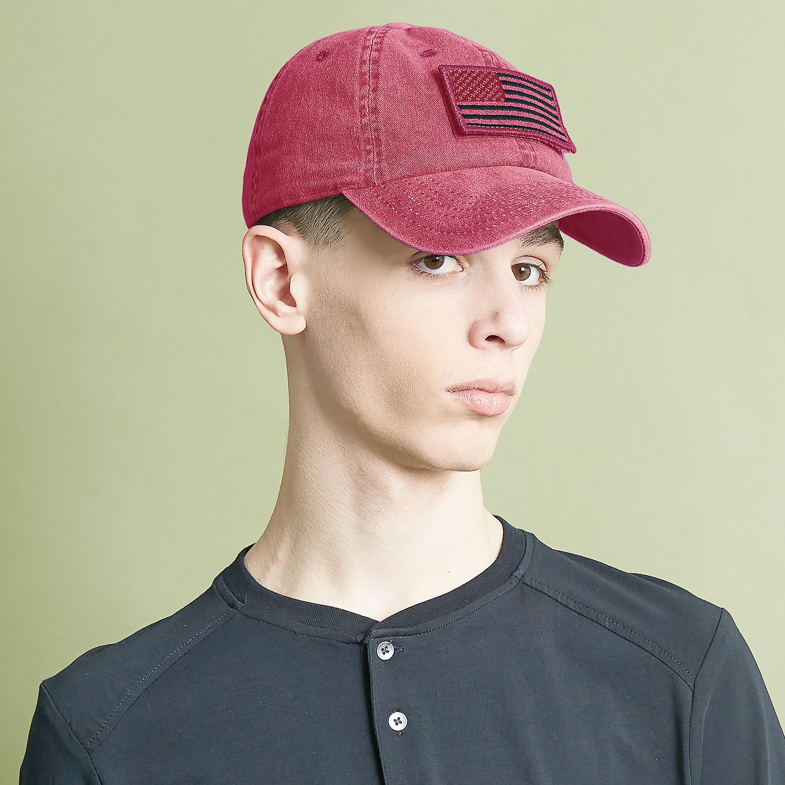 Tactical Operator Cap with USA Flag Patch - Cotton & Pigment Low Profile Military Hat for Outdoor, Hunting & Army Style | The Hat Depot