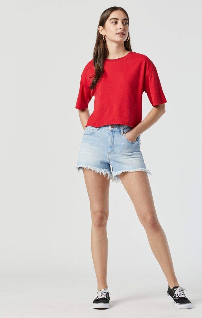 Mavi Rosie Women's High Rise Denim Shorts - Comfortable Boyfriend Fit Jean Shorts for Summer | Casual Wear, Beach Outfits & Weekend Style