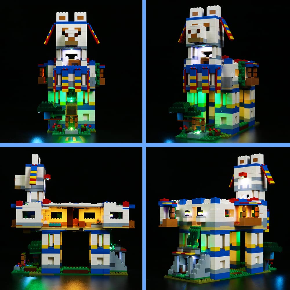 VONADO LED Light Kit for Minecraft Llama Village 21188 - DIY Building Toy Lighting Set (Compatible with Lego-Style Blocks, Not Included) - Perfect for Nighttime Displays & Creative Room Decor