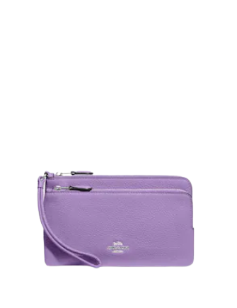 Coach Double Zip Wallet for Women - Genuine Leather Crossbody Wallet with RFID Protection - Perfect for Travel, Shopping & Everyday Use