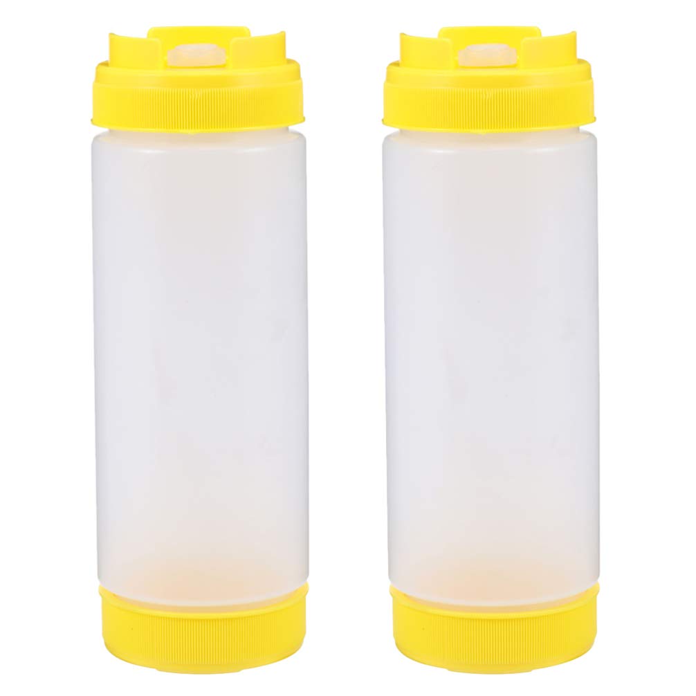 Hemoton 2-Pack Dual-Head Squeeze Bottles for Sauces, Condiments, Jam & Ketchup - BPA-Free Kitchen Storage & Dispensing Bottles - Perfect for BBQ, Salad Dressing, Pancake Syrup & Baking Decorations