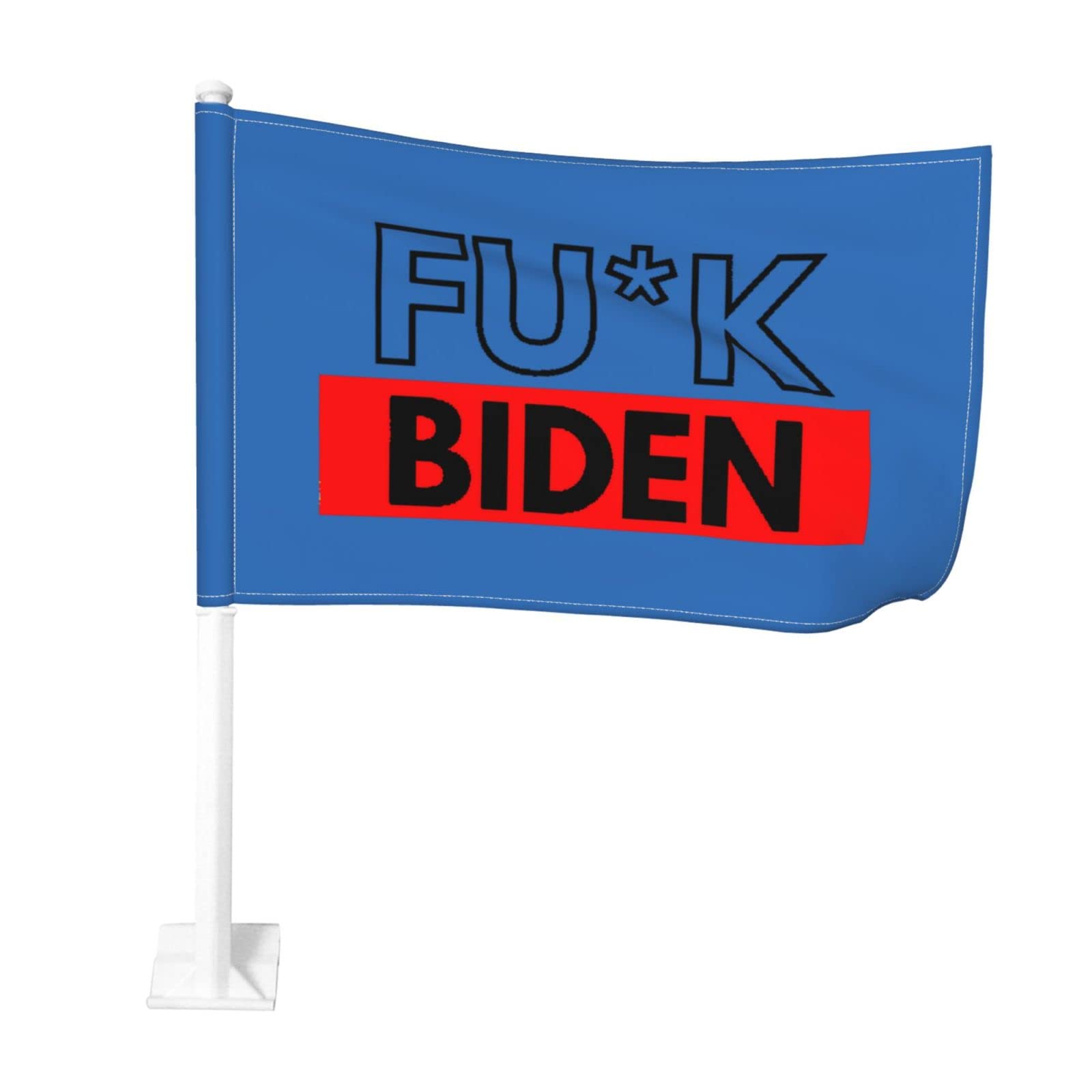 Double Sided Car Window Flag 12x18 Inch - 'Fu*K Joe Biden' Design, No Flagpole Needed, Perfect for Political Car Decoration & Expressing Views on the Road