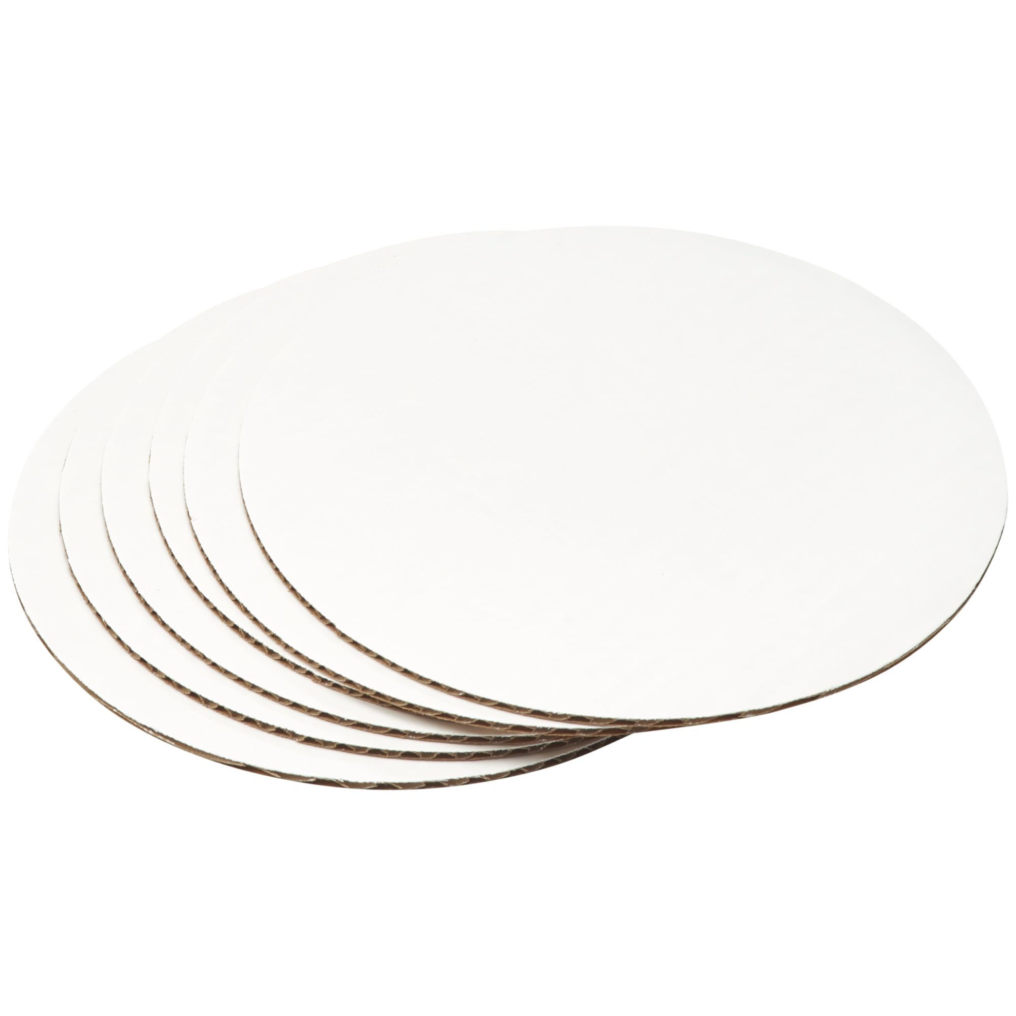 DecoPac 8 Inch Round Cake Board - 6 Pack White Waxed Greaseproof Corrugated Cardboard for Birthday, Wedding & Party Cakes - Sturdy Baking & Decorating Base for Professional & Home Bakers