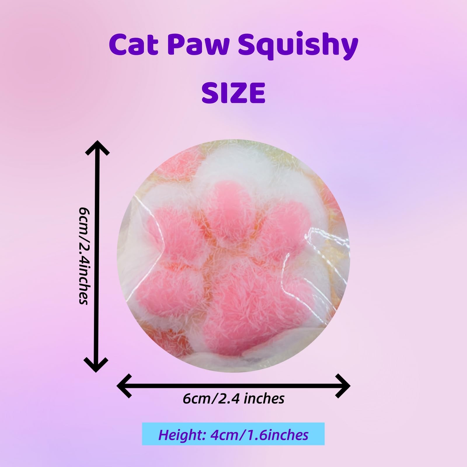 Soft Taba Cat Squishy Stress Relief Toy - Cute Cat Paw Sensory Squeeze Toy for Kids & Adults - Jelly Kitty Pinch Family Squishy - Perfect for Anxiety Relief, Office Desk & Classroom Fidget (White)