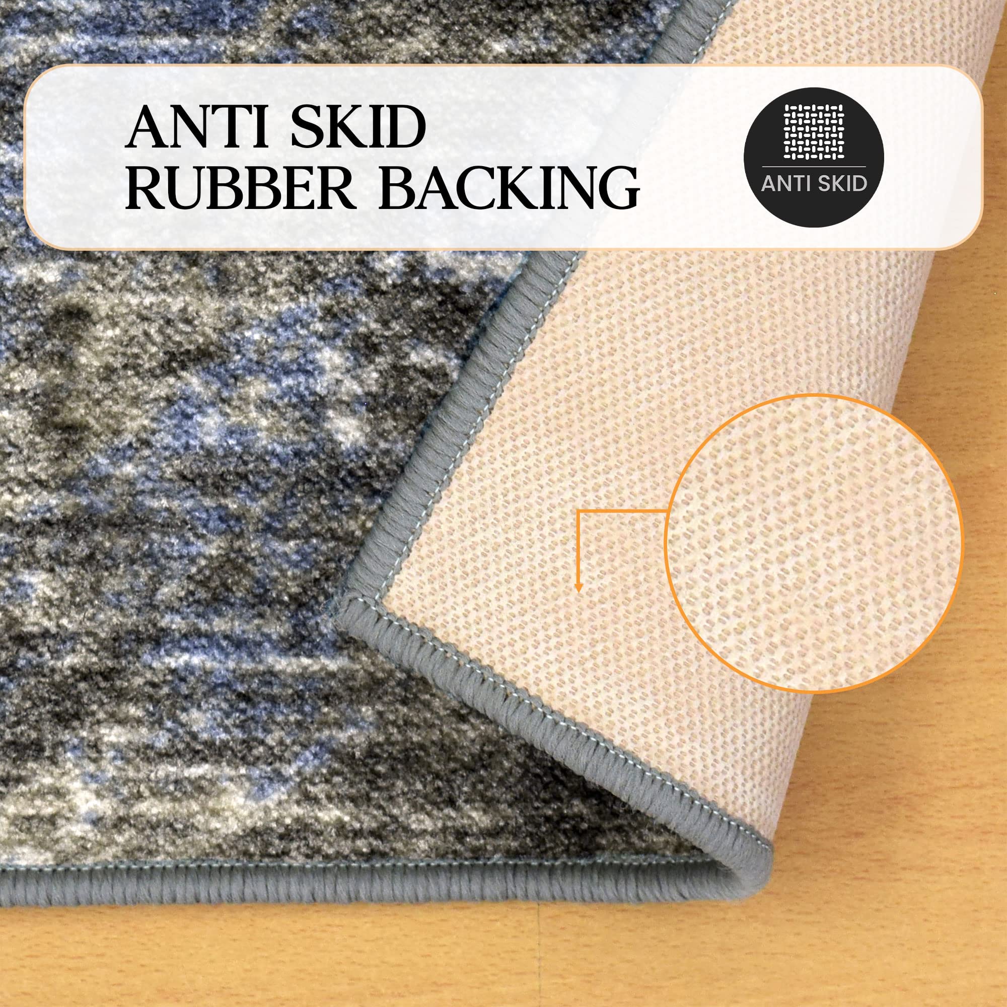 Premium Glenbrook Modern Abstract Indoor Area Rug - Non-Slip Foam Backing, Washable & Durable - Perfect for Living Room, Bedroom, Office, Kitchen & Dining - Xander Collection 2'7