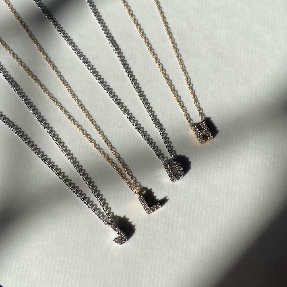 Diamond Letter D Necklace in Sterling Silver - Perfect for Gifts, Birthdays & Personalized Jewelry