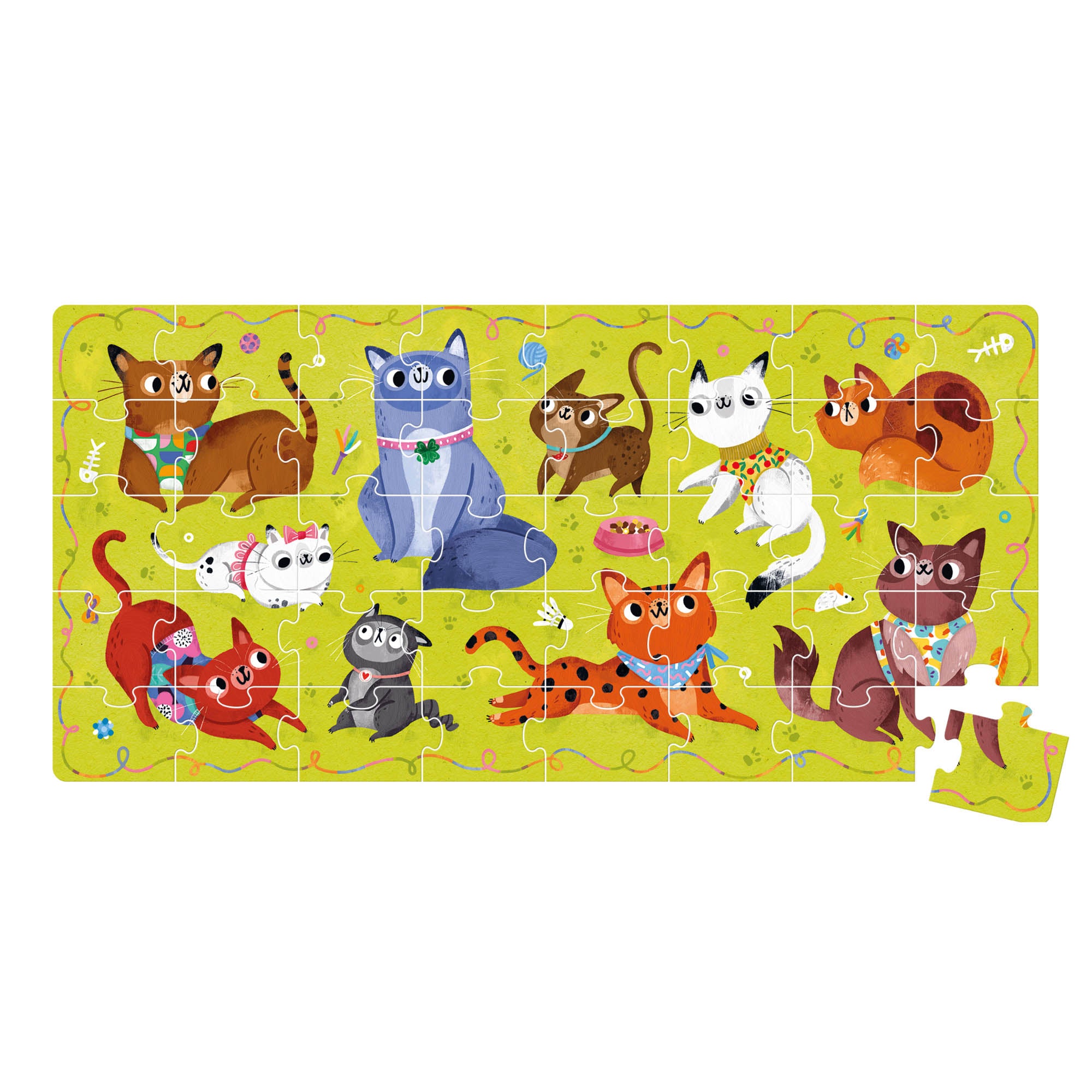 Banana Panda I Love Cats Puzzle - 40 Piece Jigsaw Puzzle for Kids, Fun Educational Toy for Cat Lovers - Perfect for Family Game Night & Preschool Learning Activities
