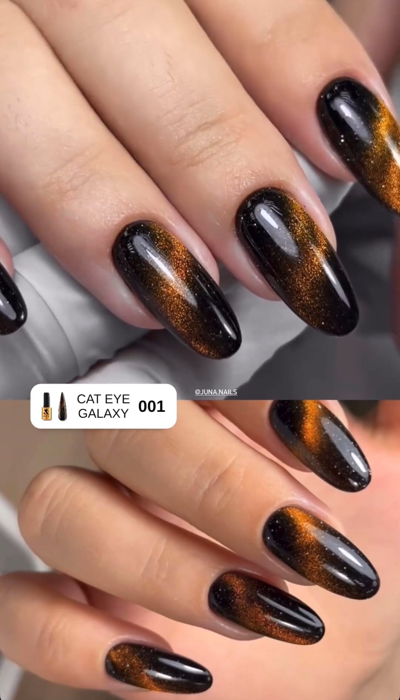 F.O.X Cat Eye Galaxy 001 Nail Polish - 7ml Long Lasting Gel Polish with Glitter for Manicure & Pedicure - Perfect for Parties, Weddings and Special Occasions