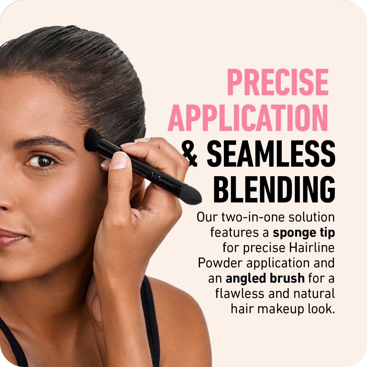 Boldify Dual-Ended Makeup Brush - Concealer & Hairline Powder Brush for Seamless Blending - Perfect for Root Touch Up & Contouring
