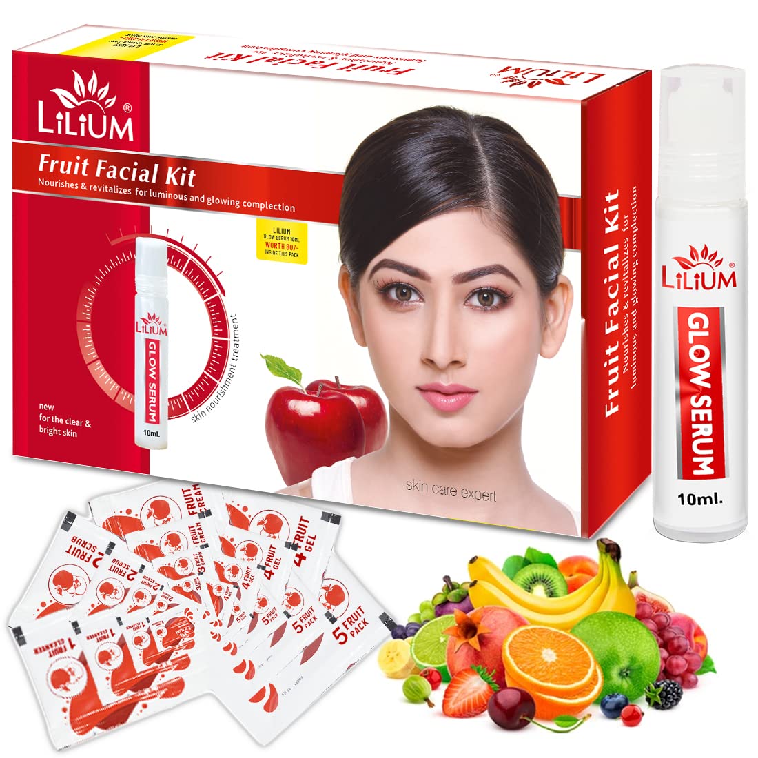 Lilium Fruit Facial Kit - Nourishing & Revitalizing Skincare Set for Glowing Skin (120g) | Brightening Treatment for Dull Skin, Daily Hydration & Radiance Boost