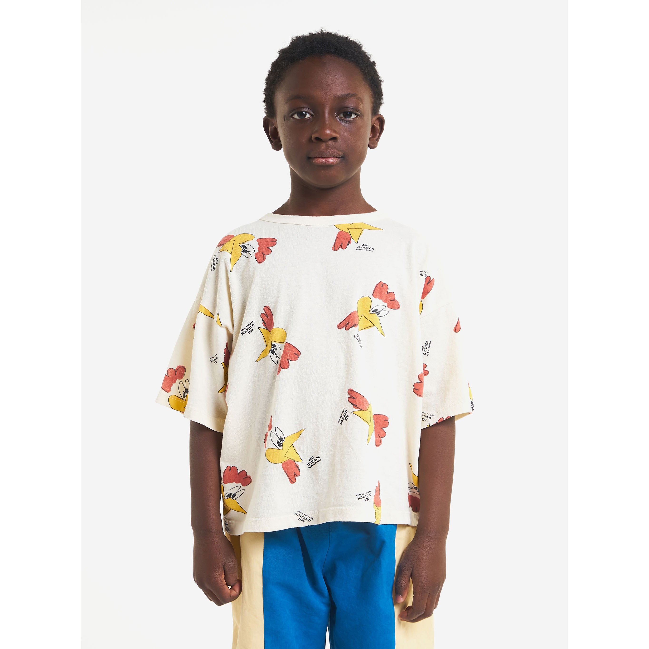 Bobo Choses Mr. O'clock Short Sleeve T-Shirt for Kids - Cute Cartoon Clock Graphic Tee for Boys & Girls - Perfect for Playdates, School & Everyday Wear