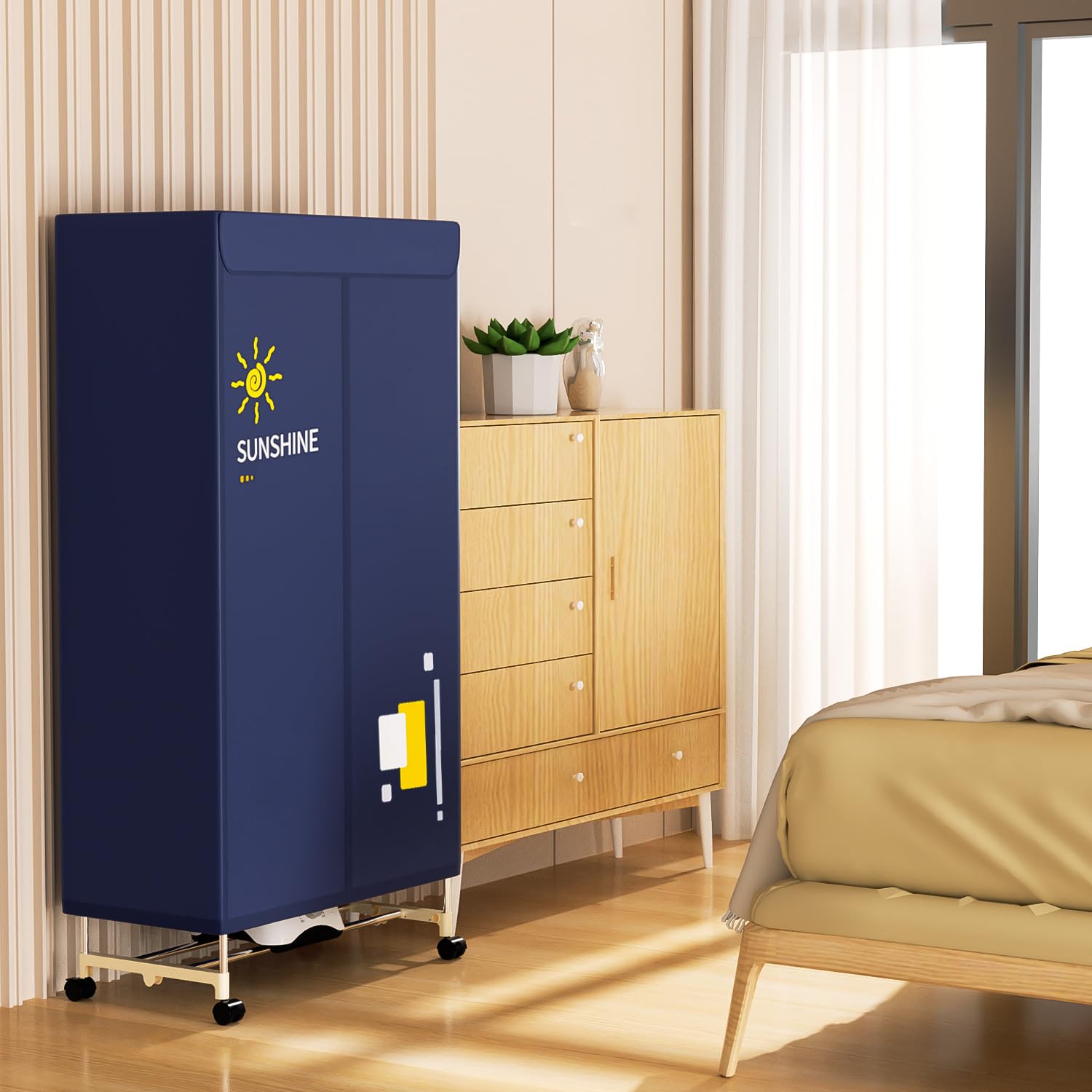 Portable Clothes Dryer 1000W - Stainless Steel Double Layer Laundry Drying Machine for Apartments, Dorms, RVs - Includes Timer & Fabric Cover - Perfect for Small Spaces, Travel & Quick Drying | CHOCHOYAH