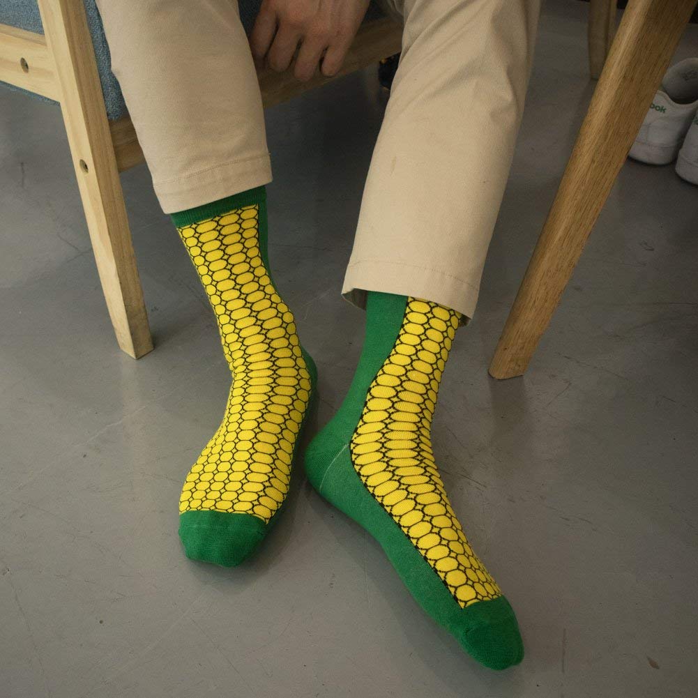 Men's Fun Crew Socks - Colorful Novelty Cotton Casual Dress Socks for Work, Party & Everyday Wear