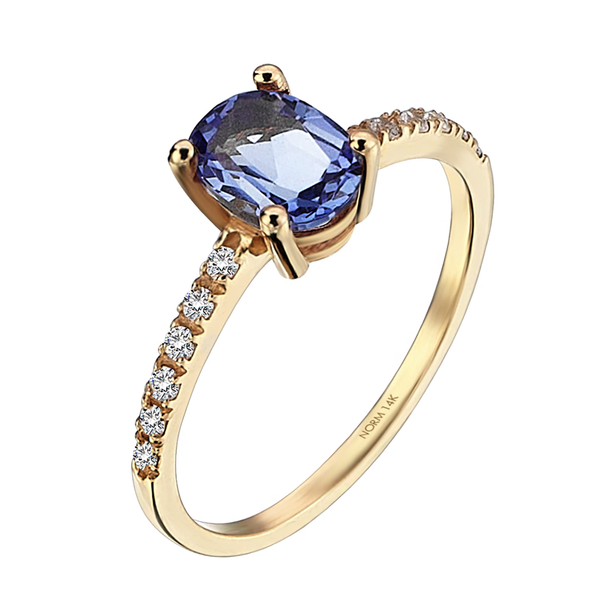 14K Solid Gold Tanzanite Oval Solitaire Ring for Women | December Birthstone Engagement Ring | Handcrafted Tanzanite Jewelry | Perfect for Proposals, Anniversaries & Special Occasions