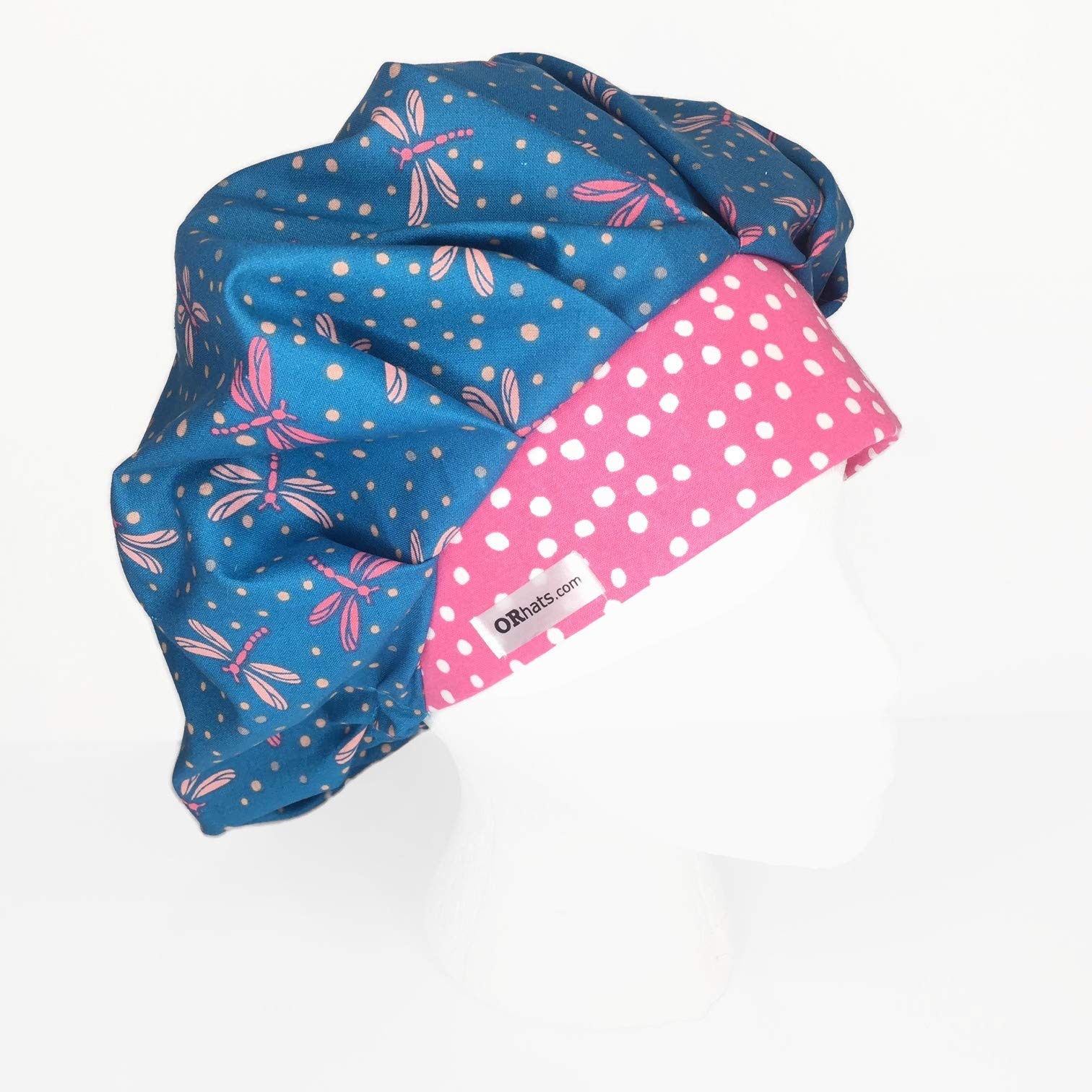 Dragon Fly Bouffant Scrub Cap for Women - Surgical & Medical Use