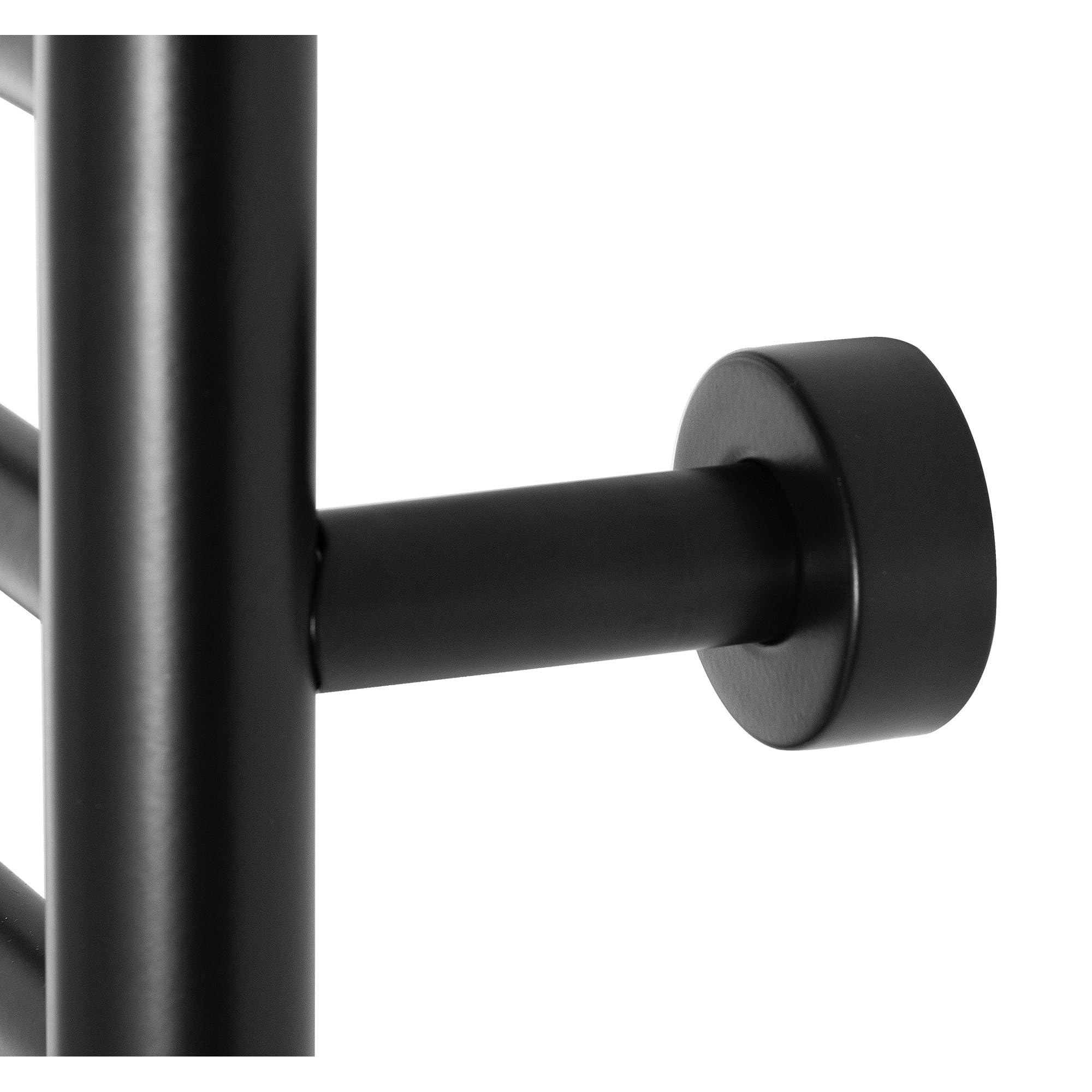 WarmlyYours 10-Bar Electric Towel Warmer - Wall Mounted Heated Towel Rack in Matte Black | Plug-in or Hardwired Installation | Luxury Bathroom Accessory for Warm Dry Towels | Perfect for Spa, Hotel & Home Bathroom Use