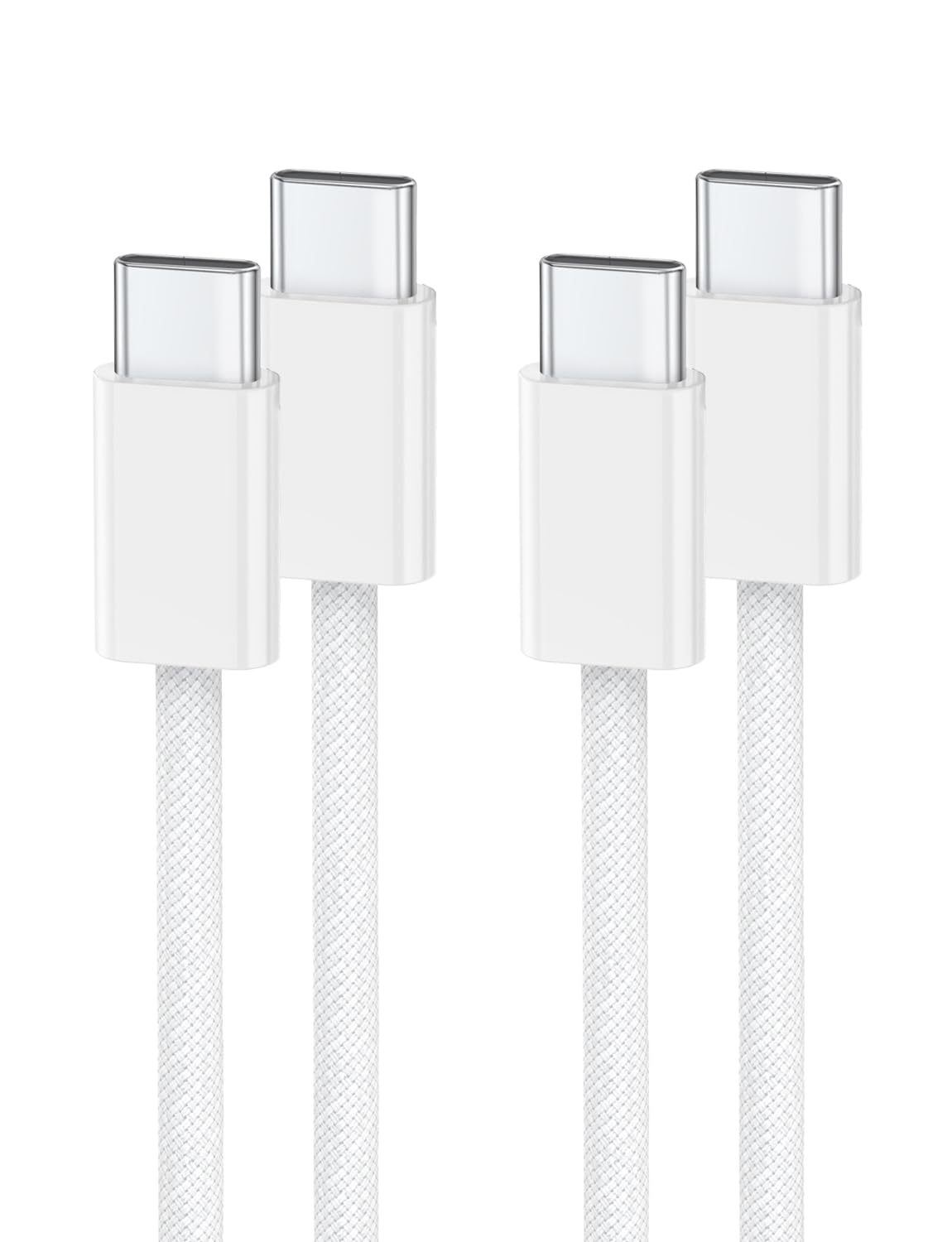 60W USB C to USB C Fast Charging Cable [2-Pack/2M] - Braided Durable iPhone 15 Charger for iPhone 15/15 Plus/15 Pro/15 Pro Max, iPad, MacBook - Perfect for Home, Office & Travel Charging