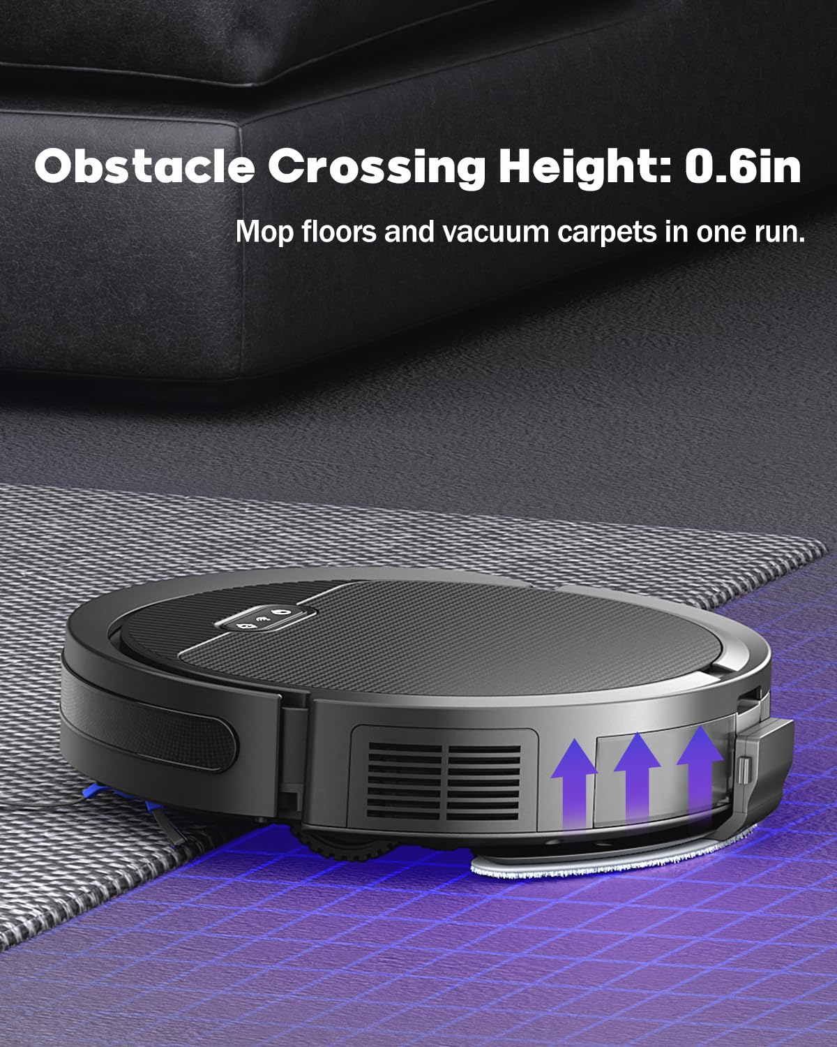 V3 Robot Vacuum and Mop Cleaner - 3-in-1 Self-Charging Robotic Vacuum with 5000Pa Strong Suction, 120 Min Runtime, 2.99