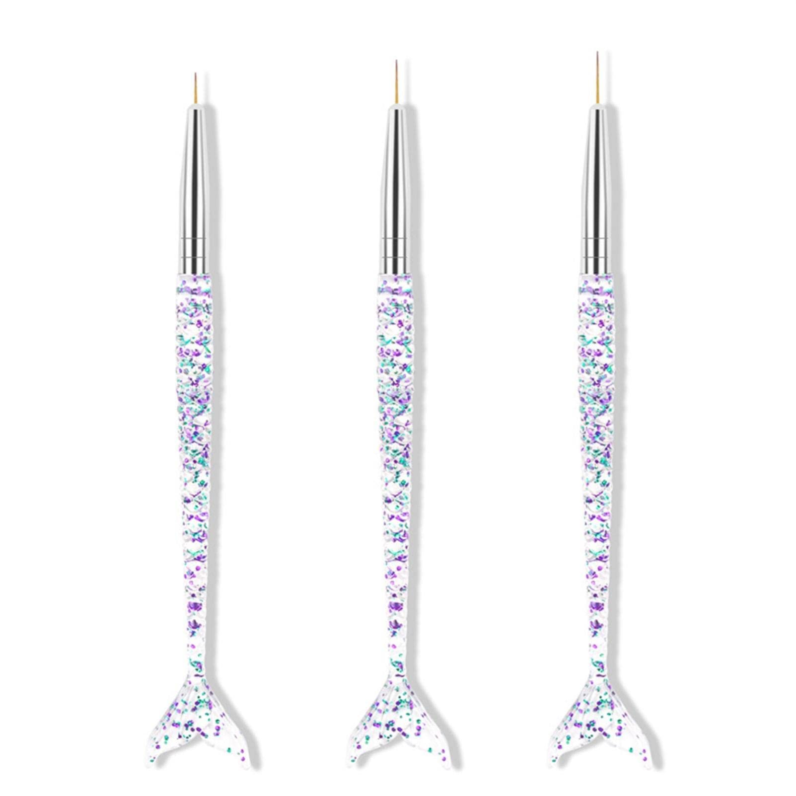 3Pcs Christmas Nail Brushes Set - Single Head Liner Brush, Dotting Pen & Point Drill for DIY Nail Art Designs | Perfect for Holiday Manicures, Nail Salons & Home Nail Care