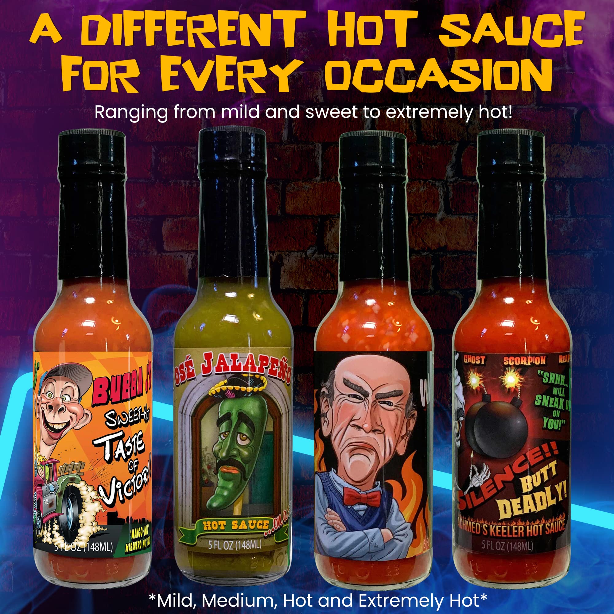 Jeff Dunham's Walter's Garlic & Habanero Hot Sauce - Bold & Spicy 5oz Bottle with Perfect Garlic Infusion | Great for Tacos, Wings, Burgers & BBQ | Shut the Hell Up (and Eat It) Hot Sauce Gift for Spicy Food Lovers