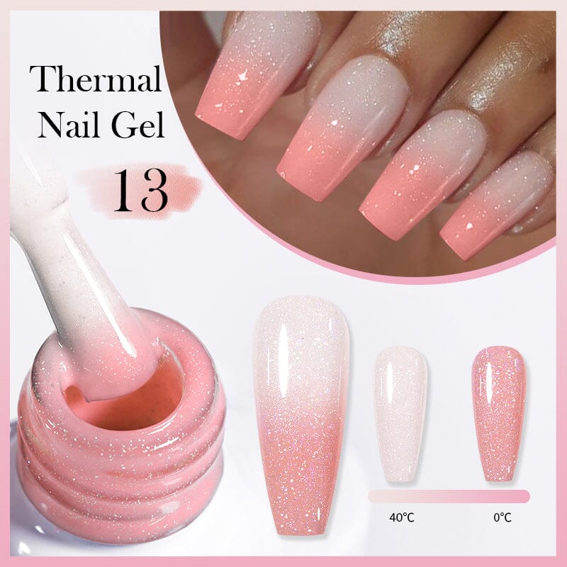 BORN PRETTY Pink Glitter Thermal Nail Gel Polish 10ml - Color Changing Nail Art Gel for Manicure & Pedicure - Perfect for Parties, Weddings, and Special Occasions