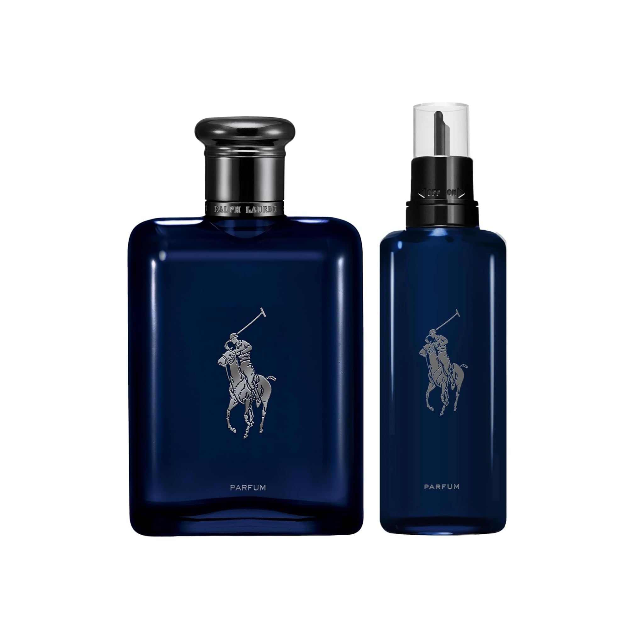 RALPH LAUREN Polo Blue Eau de Parfum for Men - Refillable Cologne Set with Citrus, Oak & Vetiver Notes - 6.7oz Bottle + 5.1oz Refill - Long Lasting Intense Fragrance - Perfect for Date Night, Office & Special Occasions